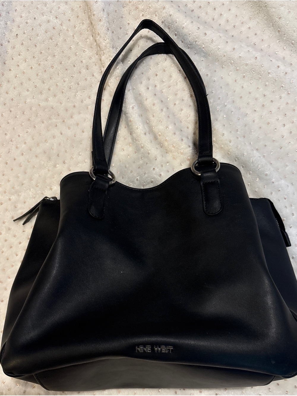 Nine West Black Smooth Leather Tote
